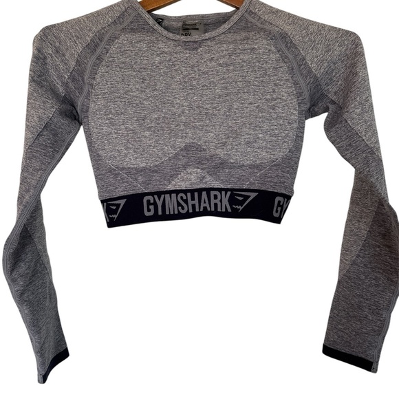 Gymshark Gray Flex Cropped Workout Top - Picture 1 of 3